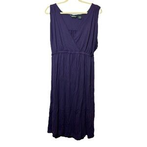 Eddie Bauer Purple Surplice Knit Cotton Modal Tie Dress, 3X